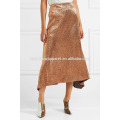New Fashion Copper Silk-blend Skirt DEM/DOM Manufacture Wholesale Fashion Women Apparel (TA5159S)